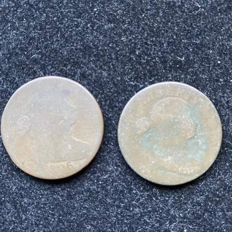 2 PC LOT 1806 LARGE CENTS AG CLEAR DATES Cover