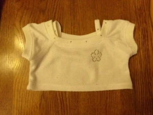 CAMISA PARA MUÑECA U OSO blanca flor plateada construir un oso - Imagen 1 de 3