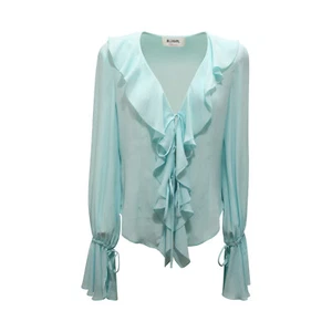CAMISA 8103AZ CAMICIA DONNA BLUGIRL MUJER BLUMARINE MEZCLA SEDA - Imagen 1 de 4