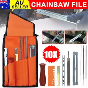 10Pcs Chainsaw Sharpening File Filing Kit Chain Sharpen Saw Files Tool For Stihl - Picture 1 of 12