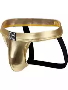 Men'S Sexy Low Rise Jockstrap G-Strings Thongs Skinny Fit Knit Polyamide GOLD XL - Picture 1 of 1
