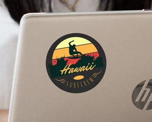2 Hawaii surf stickers Hawaii Surfing Hawaii Surfboards Hawaii Surfer Decals USA - Picture 1 of 4