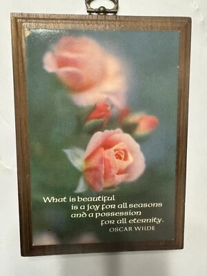 Placa de pared de madera Springbok vintage rosa lo que es hermoso es una alegría para las estaciones Foto 1 de 4