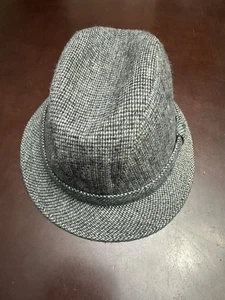 Vintage 70s Stetson Gray Wool Tweed Fedora Hat Classic Men’s Size XL Made In USA - Picture 1 of 5