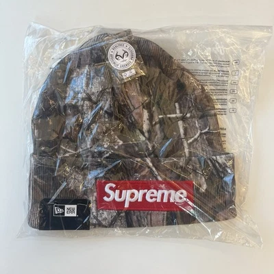 Gorro Supreme FW25 New Era Logo de Caja Puños Realtree Camuflaje Talla Única EN MANO✅ Foto 1 de 2