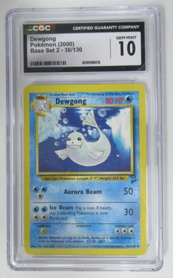 2000 Pokemon Base Set 2 Dewgong 36/130 CGC 10 - Image 1 of 3