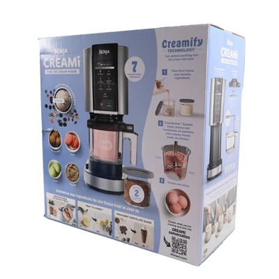 Ninja NC301 CREAMi мороженица с 2 пинты контейнеры и крышки, серебро - Изображение 1 из 4