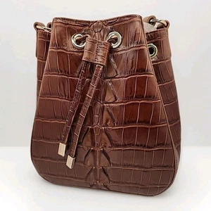 NEU Brahmin Melinda Leder Bucket Tote Kordelzug Tasche Kastanie Marana Braun - Bild 1 von 12