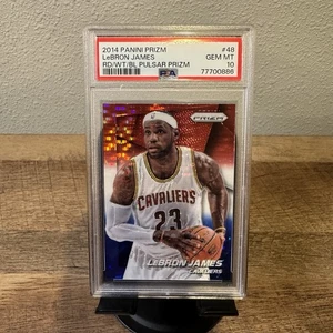 2014 Panini Prizm #48 LeBron James Red White Blue Pulsar Prizm PSA 10 - Picture 1 of 2