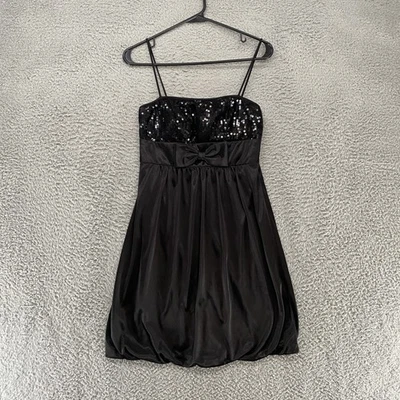 Vestido Steppin Out Y2K Mujer Pequeño Lentejuelas Babydoll Lazo Vacaciones Glamour Hoco Burbuja Foto 1 de 4