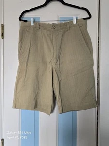 Tommy Bahama Shorts Mens Size 35 Beige Casual Flat Front Chino - Picture 1 of 12