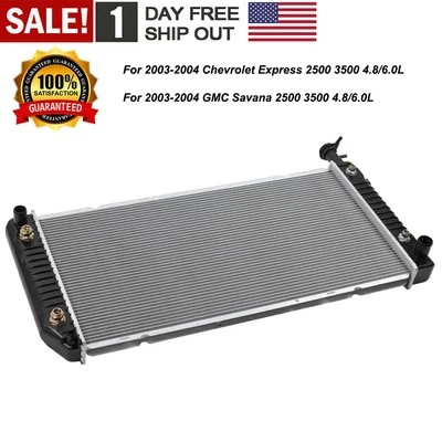 OE Style Radiator For 2003-2004 GMC Savana 2500 Chevrolet Express 2500 4.8L 6.0L - Imagem 1 de 4