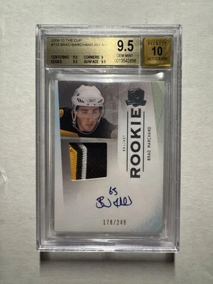 Brad Marchand 2009 Upper Deck The Cup #115 Rookie Patch Auto RPA /249 BGS 9.5/10 - Image 1 of 2