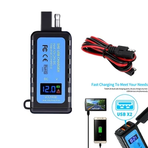QC3.0 Moto Doble USB Teléfono GPS Cargador Súper Rápido Adaptador LED Impermeable M - Imagen 1 de 9