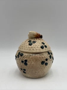 Vintage MCM Handmade Studio Art Pottery Honey Pot With Lid Made In Japan - Picture 1 of 10