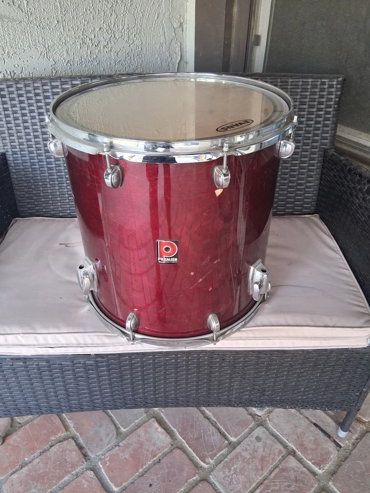 Red 16 x 16 floor tom Premier No Legs - Image 1 of 4