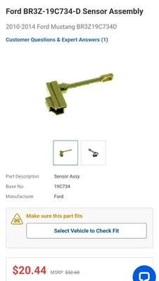 FORD OEM 10-14 Mustang Evaporator Heater Components-Temp Sensor BR3Z19C734D - Image 1 of 4