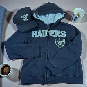 Raiders Youth Hoodie & Hat Set NFL Team Apparel Medium (10/12) New Era 9FORTY - Picture 1 of 10