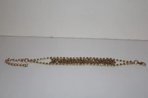 W00406 Goldtone Clear Crystal Special Occasion Bracelet 8.5 in - Picture 1 of 2