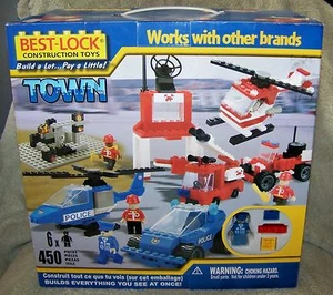 COBI/BEST-LOCK TOWN BUILDING SET 2009 POLICE AND FIRE BUILDING SET 450 PIECES - Picture 1 of 8