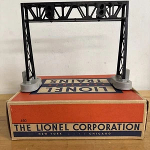 VINTAGE POSTWAR LIONEL 450 OPERATING DOUBLE SIGNAL BRIDGE with BOX - Picture 1 of 7