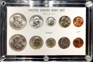 Gem 1963 US Mint Set P&D in Vintage Capital Holder RC209 - Picture 1 of 13