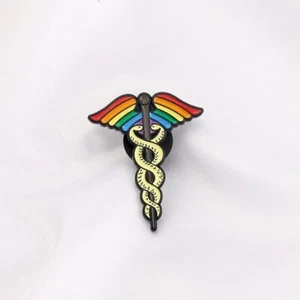 LGBTQ Medical Pride Gift Equal Love Enamel Pin Front Line Worker Rainbow Pin - Picture 1 of 7