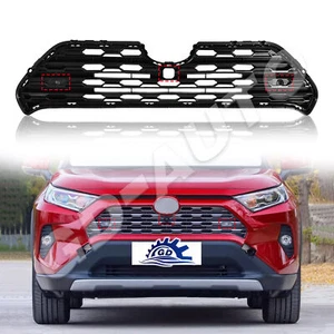 Parrilla de parachoques central delantera con orificios de radar (negro) para Toyota RAV4 2019-2023 - Imagen 1 de 7