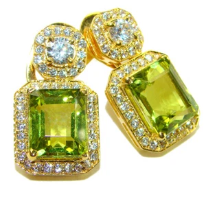 Alessia authentic 11.9 carat Peridot 18K Gold over .925 Sterling Silver handmade - Picture 1 of 4
