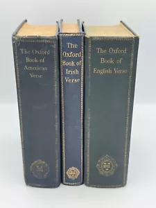LOT x 3 The Oxford Book Of American Verse, Irish Verse, English Verse. HC - Imagen 1 de 16