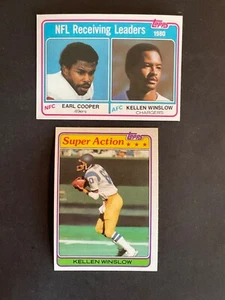 1981 Kellen Winslow Rookie Lot - Receiving Leaders #2 & Super Action #524 RC HOF - Picture 1 of 2
