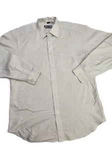 Giorgio Armani Long Sleeve Button Up Shirt White Striped Mens Size 18 - Picture 1 of 11