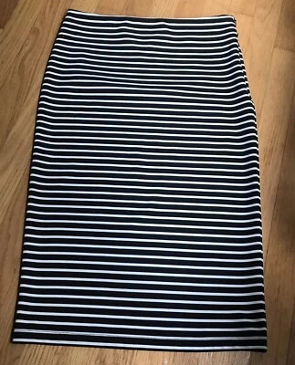 Forever 21 Skirt Midi Length Women’s Size Medium Black And white Striped Teacher - Image 1 of 4