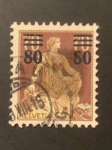 ๐ดโโ ๏ธ SWITERLAND โ #189 Broken Eight Error Overprint USED - Picture 1 of 4