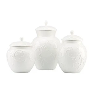 Lenox Opal Innocence Canister Set of 3 NEVER OPENED Fine Bisque China NEW - Picture 1 of 5