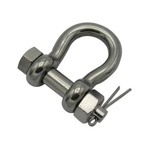 Stainless Steel Lifting Bow Shackle with Safety Pin 2 Ton (316 Grade Towing Dee) - Picture 1 of 8
