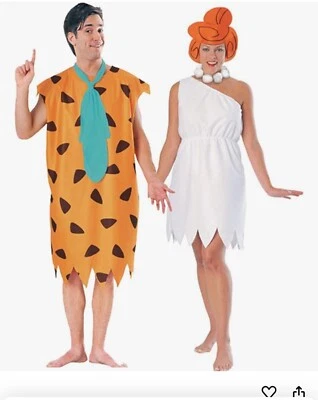 Mujer Clásico Picapiedra Wilma Blanco Vestido Disfraz TALLA 8-12 Mujer’s  Foto 1 de 4