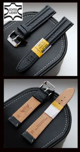 Genuine Soft Leather Watch Strap Steel Clasp Double Bead-XXL! - Picture 1 of 1