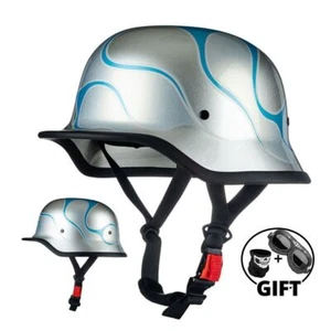 DOT German Motorcycle Half Helmet Scooter Helmet Baseball Cap Helmet Moto Casco - Picture 1 of 20