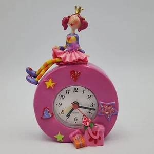 Little Princess 5.5 Inch Colorful Whimsical Battery Alarm Clock Tested Works - Picture 1 of 12