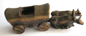 Vintage CAST METAL WAGON TRAIN AND OXEN TEAM SET - Picture 1 of 8