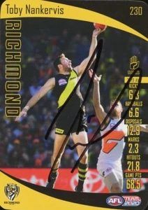 Signed 2020 Richmond Tigers AFL Premiers TeamCoach Card - Toby Nankervis - Picture 1 of 3