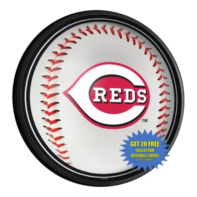 Cincinnati Reds 18" Round Slimline Lighted Wall Sign - Image 1 of 4