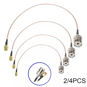 2/4x SO239 UHF Female PL259 to SMA Male Plug RG316 Cable Jumper Pigtail 12 " USA - Picture 1 of 6
