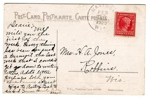 #367 Lincoln First Day 1909 Mattoon WI on Postcard - Picture 1 of 2