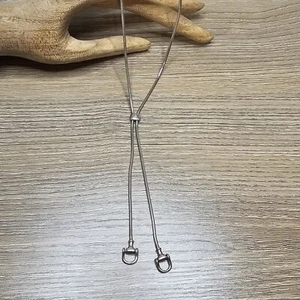 Vintage Native American Sterling Silver Bolo Necklace Signed MB Horse Stirup 925 - Picture 1 of 8