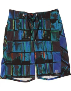VOLCOM Mens Swimming Shorts Medium Blue Patchwork Polyester CE15 - Picture 1 of 3
