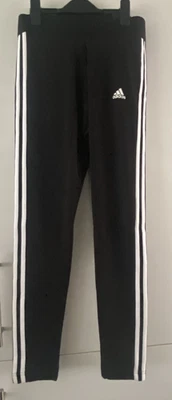 Adidas 3 Stripe Women's Leggings Mid Rise Black/White size Small - New - Image 1 of 4