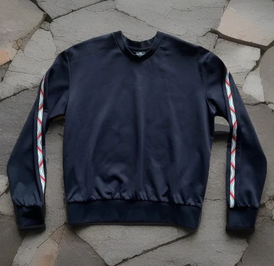 PS PAUL SMITH Women’s Sz M Black Sweater Sweatshirt Multicolored Stripe Sleeves - Image 1 of 4