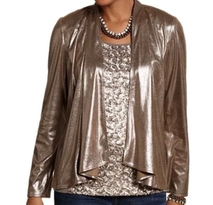 Giacca donna Chicos 2 Jamie taglia media oro lucido ecopelle blazer aperto davanti - Foto 1 di 21